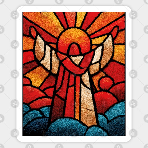 The Seraph | A Celestial Stained Glass Icon Magnet by TuncGK